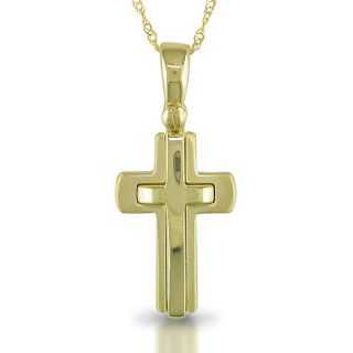Miadora 14k Yellow Gold Cross 17 inch Necklace