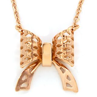 Rose Gold plated Stainless Steel Bow Necklace