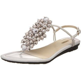 Maxstudio Womens Helix Thong Sandal,White,10 M US Shoes