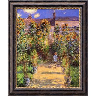 Claude Monet The Artists Garden at Vetheuil, 1880 Framed Canvas Art