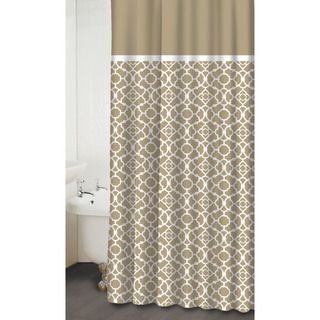 Waverly Lovely Lattice Taupe Shower Curtain