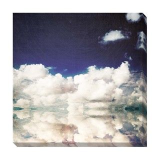 Retro Clouds Oversized Gallery Wrapped Canvas