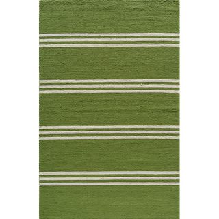 Indoor/ Outdoor South Beach Lime Stripes Rug (5 x 8)