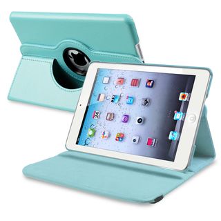 BasAcc Light Blue Leather Swivel Case for Apple iPad Mini