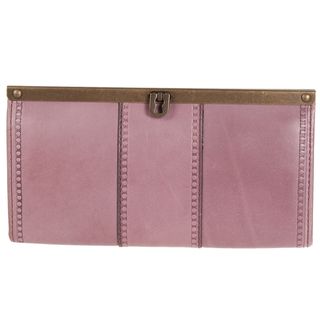 Fossil Womens Vintage Revival Lilac Leather Clutch Wallet