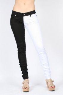 Tripp NYC   Womens Split Pant T Jean In Black / White