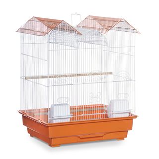 Prevue Pet Products Triple Roof Orange and White Bird Cage