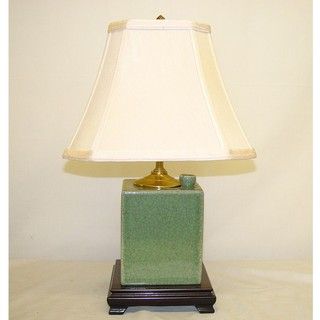 Celadon Crackle Porcelain Box Table Lamp