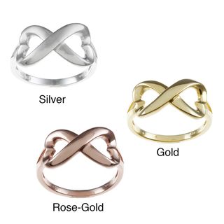 La Preciosa Sterling Silver Heart Design Infinity Ring