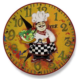Italian Chef with Salad Wall Clock