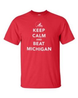 Keep Calm and Beat Michigan. Red T shirt. Go OHIO