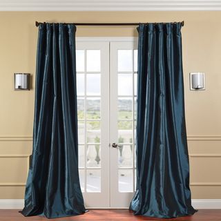 Solid Faux Silk Taffeta Mediterranean 108 inch Curtain Panel