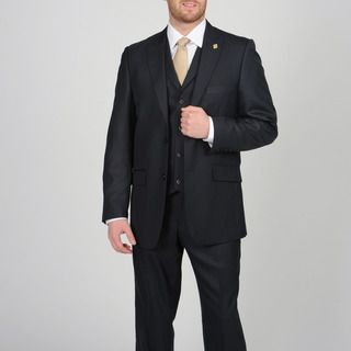 Stacy Adams Mens Navy Two button Vested Suit