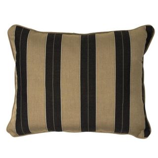 Cocoa/Black Stripe Corded Outdoor Pillows with Sunbrella Fabric (Set