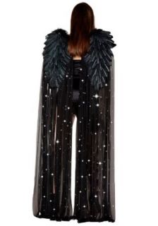 Black Double Layer Wings With Rhinestones Clothing