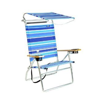 Deluxe 4 position Aluminum Beach Chair w/ Canopy Sports