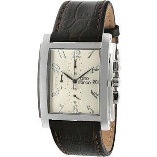 Gino Franco Mens Leather Strap Chronograph Watch