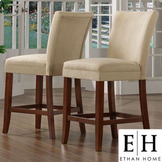ETHAN HOME Parson Classic Cherry Peat Microfiber Counter Height Chairs