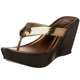 Miss Me Womens Studio 5 Thong Sandal,Gold,6 M US Shoes