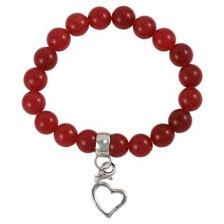 Maddy Emerson Sterling Silver Red Agate Charm Bracelet