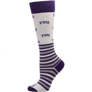 NCAA TCU Horned Frogs Womens Striped Logo Knee Socks