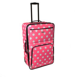 Rockland Pink Dot 28 inch Expandable Rolling Upright Luggage Today $