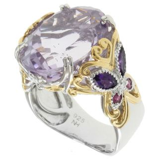 Michael Valitutti Two tone Amethyst and Pink Sapphire Ring