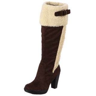Naturalizer Womens Trinity Brown Wide Calf Boots