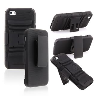 BasAcc Black/ Black Hybrid Case with Stand for Apple® iPhone 5