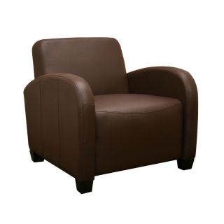 Acacia Dark Brown Faux Leather Modern Club Chair