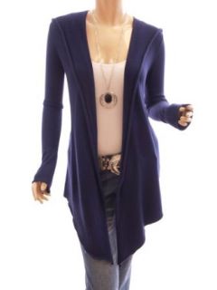 Patty Women Comfy Long Sleeve Hooded Asym Hem Sweatercoat