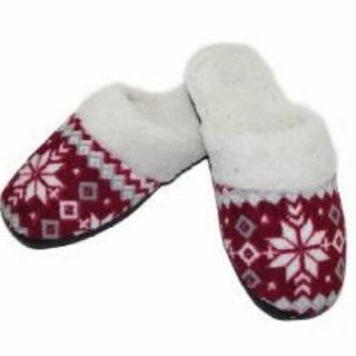 Isotoner Womens Cranberry Snowflake Clog Slippers Shoes