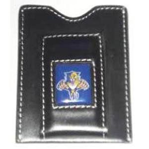 Florida Panthers Black Leather Money Clip with Cardholder