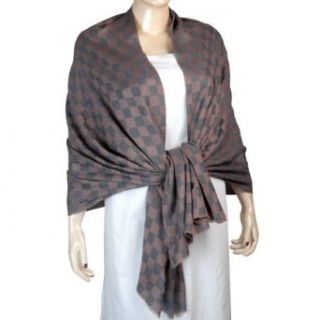 Indian Handmade Clothing Rosy Brown and Grey Pashmina