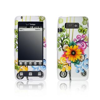 LG Fathom VS750 White Floral Butterfly Design Crystal Case