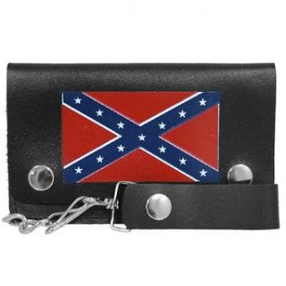 BT Leather Confederate Flag Chain Wallet Clothing