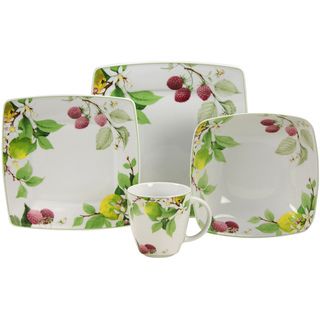 French Home 16 piece Royal Orchard Fine Porcelain Dinner Ware Set