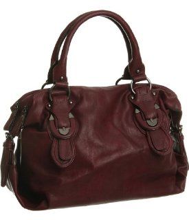 Burgundy Linea V by Kooba Buckled Satchel Shoes