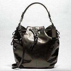 Coach Madison Patent Leather Marielle Drawstring Bag Purse