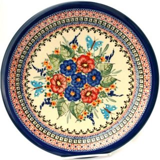 Ceramic Stoneware Floral 10.75 inch Dinner Plate (Poland)