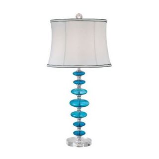 Island Blue Glass Buffet Table Lamp