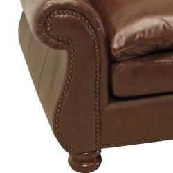 Yale Mahogany Italian Leather Sofa, Loveseat and Chair