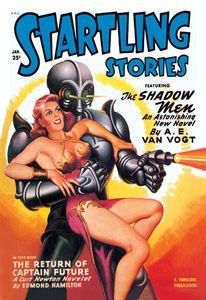 Startling Stories Robot Seizes Woman   Paper Poster (18