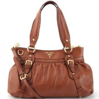 Prada Shoulder Bag Leather Vitello Daino BR3578 Brown