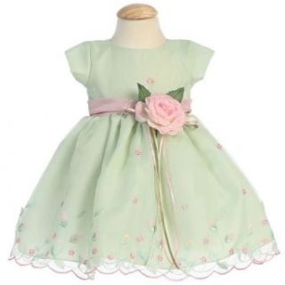 Lito Dress Size Baby Girl 18 24 M Green Pink Easter Flower