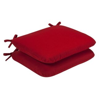 Pillow Perfect Outdoor Red Solid Round Seat Cushion (Set of 2