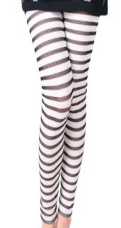 LeggingsQueen Striped Net Leggings   White Clothing