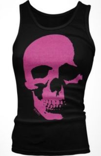 Neon Pink Skull Juniors Gothic Tank Top Clothing