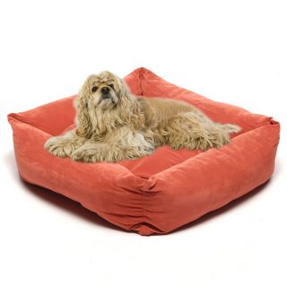 Earth Red 28 inch Microfiber Square Pet Bed