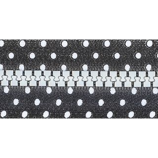 Fashion Black & White Separating Zipper 24 Black W/White Dots Today